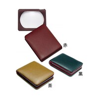 クリアー光学 携帯用ルーペ 本革 拡大鏡 白ガラスレンズ 3倍 40×50mm 黒 L455 1個
