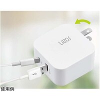 Lazos AC充電器 2口 20W USBA×1 C×1 PD対応 ホワイト 1ケース(10個入) LACCA20 1ケース