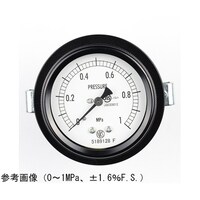 長野 密閉型圧力計(60Φ) 埋込形D枠(取付金具) 0.6MPa 検査証明書付 BA15121 1個