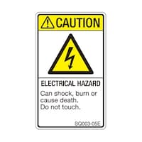セフティデンキ ISO規格準拠ラベル ELECTRICAL HAZARD 1袋(5枚付) SQ00305E 1袋