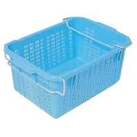 岐阜プラスチック工業 プラスケツト ブルー 持手付 外寸(mm):572×422×259 外寸(mm):578×404×259 NO450トッテツキ B 1個