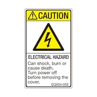 セフティデンキ ISO規格準拠ラベル ELECTRICAL HAZARD 1袋(5枚付) SQ00405E 1袋