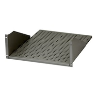 摂津金属工業 放熱穴付収納棚 W482×H132.6×D600mm 4.7kg ブラック RH3U60HN1 1個