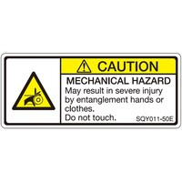 セフティデンキ ISO規格準拠ラベル MECHANICAL HAZARD 1袋(5枚入) SQY01150E 1袋