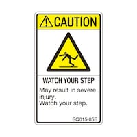 セフティデンキ ISO規格準拠ラベル WATCH YOUR H STEP 1袋(5枚付) SQ01505E 1袋
