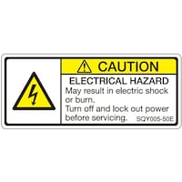 セフティデンキ ISO規格準拠ラベル ELECTRICAL HAZARD 1袋(5枚入) SQY00550E 1袋