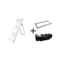 常磐精工 ポスター用スタンド看板パンフレットケース付 A3縦縦ロウ片面ホワイト(屋内用) ウエイトアーム・水タンクセット PSSKPA3TTLKW3SET 1個