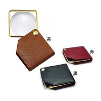 クリアー光学 携帯用ルーペ 本革 拡大鏡 プラレンズ 3倍 63mm 赤 L467 1個
