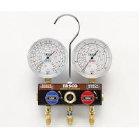 タスコ R404A R407C R507A R134a用 ボールバルブ式ゲージマニホールドキット TA124KV 1個
