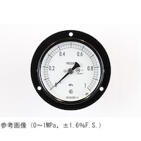 長野 普通形圧力計(Φ75) 埋込形D枠(取付穴) 0.1MPa 検査証明書付 AC15271 1個