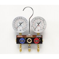タスコ R404A R407C R507A R134a用 ボールバルブ式ゲージマニホールドキット TA124KVH 1個
