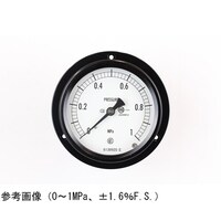 長野 密閉型圧力計(75Φ) 埋込形D枠(取付穴) 1MPa 検査証明書付 BC15231 1個