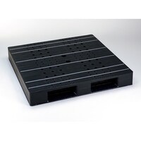 岐阜プラスチック工業 リスパレットHBタイプ タイプ:片面使用型(Dデッキボードタイプ)(裏・穴)外寸(mm):1100×1100×150 HBD2・1111 ブラツク 1個