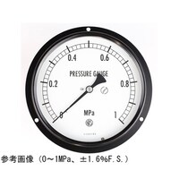 長野 密閉型圧力計(150Φ) 埋込形D枠(取付穴) 50kPa 検査証明書付 BG15231 1個