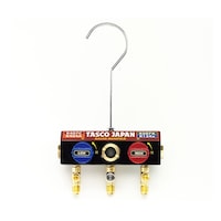 タスコ R404A R407C R507A R134a用ボールバルブ式マニホールドボディ TA124K11 1個