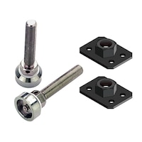 摂津金属工業 フロアレベラーセット (M16) W40×H121×D40mm 亜鉛めっき・ブラック 2本入 SSO121FLSB 1式