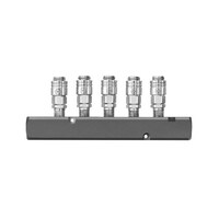 日東工器 スモールカプラ(プラグ)5分岐配管用(マニーホールドはアルミニウム合金製) MS5 BRASS NBR 1個