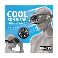 電動ファン付サンバイザー(モバイルバッテリー別売)§BR∞空調 サンバイザー BR619 1セット