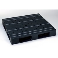 岐阜プラスチック工業 リスパレットHBタイプ タイプ:片面使用型(Dデッキボードタイプ)(裏・穴)外寸(mm):1100×1100×150 HBD4・1111 ブラツク 1個