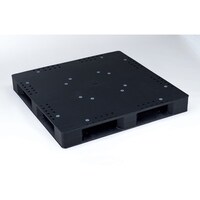 岐阜プラスチック工業 リスパレットJCKタイプ タイプ:片面使用型(Dデッキボードタイプ)(裏・穴)外寸(mm):1200×1200×150 JCKD4120120 ブラツク 1個