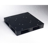 岐阜プラスチック工業 リスパレットJCKタイプ タイプ:片面使用型(Dデッキボードタイプ)(裏・穴)外寸(mm):1050×1050×150 JCKD4105105 ブラツク 1個