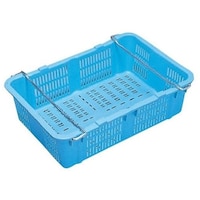 岐阜プラスチック工業 プラスケツト ブルー 持手付 外寸(mm):660×470×219 外寸(mm):660×450×200 NO480トッテツキ B 1個