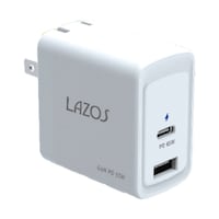 Lazos 窒化ガリウムAC充電器 2口 C(PD)