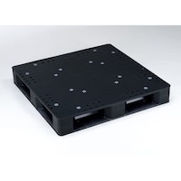 岐阜プラスチック工業 リスパレットJCKタイプ タイプ:片面使用型(Dデッキボードタイプ)(裏・穴)外寸(mm):1000×1000×150 JCKD4100100 ブラツク 1個