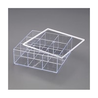 アズワン 240x240x 92mm 小物ケース( 9セル/フタ付/スチロール製) EA508FD21 EA508FD21 1個