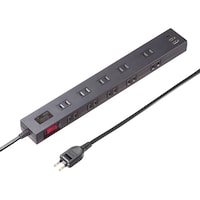 サンワサプライ USB充電機能付きタップ ブラック 10個口 2m TAPSP2110NUC2BK
