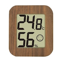 シンワ測定 デジタル温湿度計 環境チェッカー ミニ 木製 ダークブラウン 73233