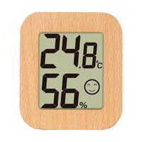 シンワ測定 デジタル温湿度計 環境チェッカー ミニ 木製 ライトブラウン 73232