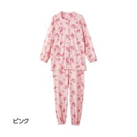 ケアファッション 婦人大きめボタンストレッチパジャマ ピンク M 800342