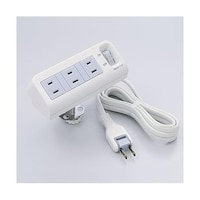 朝日電器 AC125V/15Ax2m タップ(3口/一括スイッチ/クランプ式) EA815GL67