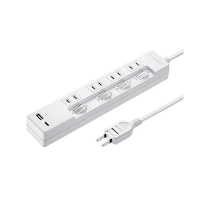 サンワサプライ AC125V/14A タップ(USB充電ポート付/個別スイッチ) EA815GM241B