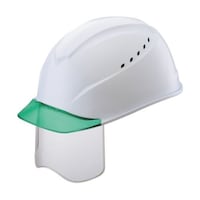 谷沢製作所 エアライトS搭載ヘルメット(グリーン透明ひさし・溝・通気孔・シールド付) 白色 1230VJSHV3W3J