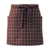 KAZEN サロンエプロン ブラウンチェック フリー APK492K33