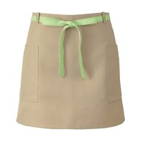 KAZEN サロンエプロン ベージュ×オリーブ フリー APK15812