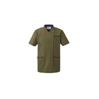 KAZEN スクラブジャケット男女半袖 カーキ×ネイビー LL KZN70549 LL