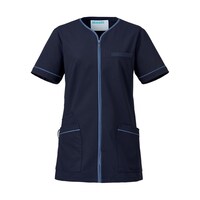 KAZEN レディスジャケット半袖 ネイビー×スモーキーブルー S 78248