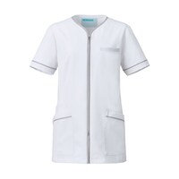 KAZEN レディスジャケット半袖 ホワイト×シルバー 4L 78240