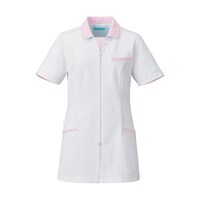 KAZEN レディスジャケット半袖 ホワイト×ピンク 3L 77923