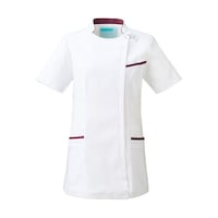 KAZEN レディスジャケット半袖 ホワイト×プラム 4L KZN70015 4L