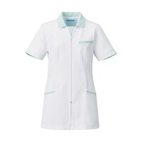 KAZEN レディスジャケット半袖 ホワイト×ミントグリーン S 77922