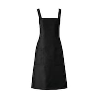 KAZEN 胸当てエプロン ブラック フリー KZN49915