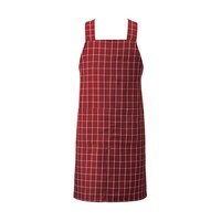 KAZEN 胸当てエプロンH型 ワインチェック M APK489K81