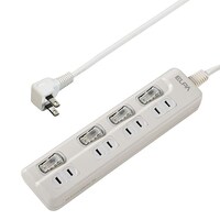 朝日電器 LEDランプ スイッチ付タップ4P3m上 WLSLU43EB(W)