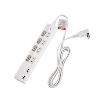 朝日電器 100V/14Ax2m テーブルタップ(USBポート/個別スイッチ付 EA815GL22A