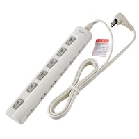 朝日電器 LEDランプ スイッチ付タップ6P2m横 WLSLY62EB(W)