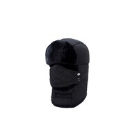 セーフラン安全用品 防寒帽子マスク付き 黒 J2367BK
